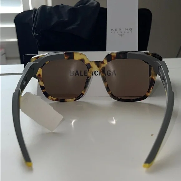 NWB BALENCIAGA BROWN 55mm SUNGLASSES Balenciaga Brown Square Sunglasses for Women for sale | eBay main image 2